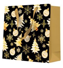 Vánoční papírová taška PAW Golden Christmas Trees ,balení 10 ks