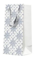 Vánoční papírová taška PAW Grunge Textured Snowflakes silver DEO ,balení 10 ks