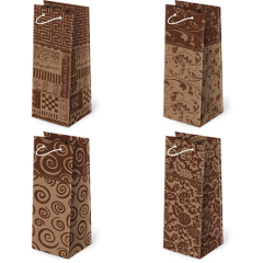 Paw S.C.  Papírová taška na láhev PAW s.c. AL-2 sestava 131 Kraft ,balení 10 ks