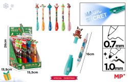 Propiska secret pen 2 in 1 na blistru Vánoční ,balení 36 ks