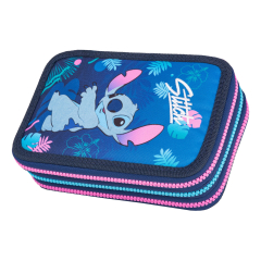 Patio  Penál 3 zipy Jumper Stitch blue - vybavený