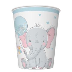 Pol-Mak  Kelímek papírový PM 250ml 8ks Baby Elephant with Blue Balloon