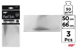 Hedvábný papír stříbrný metalický 3 ks