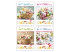 Mezuza  Velikonoční pohled s brokátem S-443 ,balení 50 ks