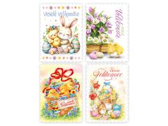 Mezuza  Velikonoční pohled s brokátem S-446 ,balení 50 ks