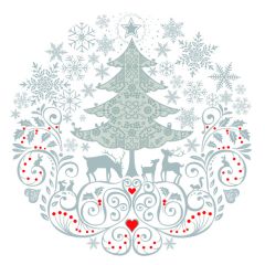 Ubrousky DAISY L (20ks) Christmas Cirkle Composition