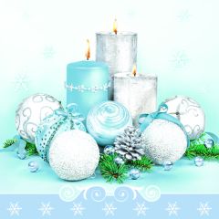 Ubrousky DAISY L (20ks) XMAS Blue Silver Composition