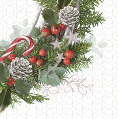 Pol-Mak  Ubrousky DAISY L (20ks) Xmas Wreath on Graphic back.