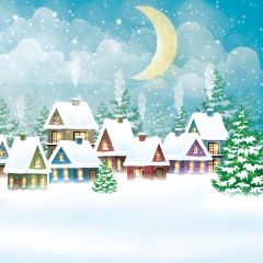 Ubrousky DAISY L (20ks) Snowy Village Scene