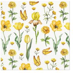 Ubrousky PAW Dekor L (20ks) Yellow Blossoms