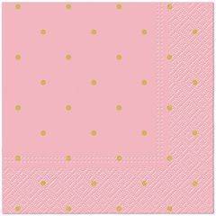 Paw  Ubrousky PAW Dekor L (20ks) Golden Dots light pink
