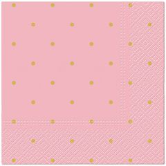 Ubrousky PAW Dekor L (20ks) Golden Dots light pink