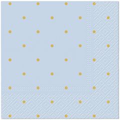 Ubrousky PAW Dekor L (20ks) Golden Dots light blue