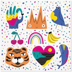 Paw  Ubrousky PAW Dekor L (20ks) Doodle Friends