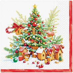 Ubrousky PAW Dekor L (20ks) Festive Joy Tree