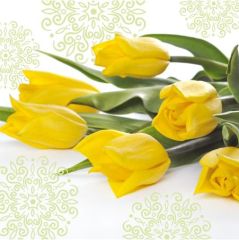 Paw  Ubrousky PAW Dekor L (20ks) Yellow Tulips