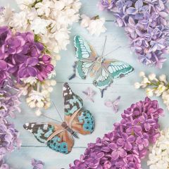 Ubrousky DAISY L (20ks) Lilac Collage with Butterflies