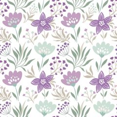 Ubrousky DAISY L (20ks) Violet and Mint Flowers Wallpaper