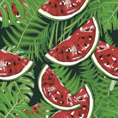 Ubrousky DAISY L (20ks) Watermelon on Green Fern Leaves
