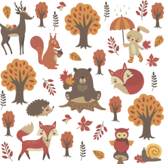 Pol-Mak  Ubrousky DAISY L (20ks) Woodland Animals