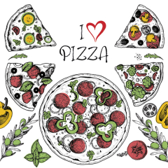 Pol-Mak  Ubrousky DAISY L (20ks) I Love Pizza