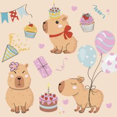 Ubrousky DAISY L (20ks) Cute Kapybara Party