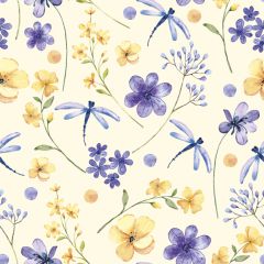 Ubrousky DAISY L (20ks) Floral Wallpaper with Dragonflies