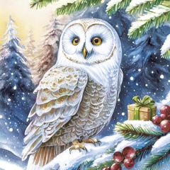 Ubrousky MAKI L (20ks) Owl in Winter Forest