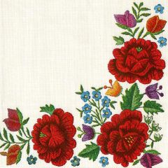 Ubrousky MAKI L (20ks) Poppy Embroidery Border