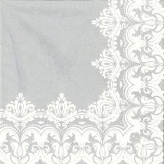 Pol-Mak  Ubrousky MAKI L (20ks) Ornament Border Grey