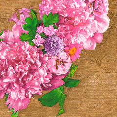 Ubrousky MAKI L (20ks) Pink Wreath with Peonies