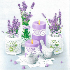 Pol-Mak  Ubrousky MAKI L (20ks) Lace Flower Pots with Lavender