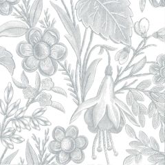 Ubrousky MAKI L (20ks) Floral Illustration Silver