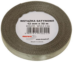 Brewis  Atlasová stuha 25 mm khaki - 136