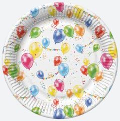 Talíř papírový PM 23cm 8ks Party Balloons and Garlands