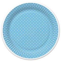 Pol-Mak  Papírový talíř malý - White Dots on Blue