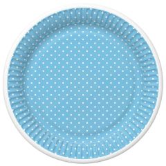 Pol-Mak  Papírový talíř velký - White Dots on Blue