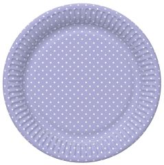 Papírový talíř malý - White Dots on Lavender