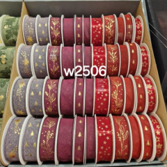 Vánoční stuhy s drátkem - červené mix 2506 ,balení 44 ks