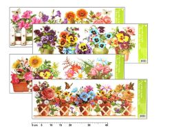 UNIPAP  Okenní fólie 877 pruh truhlíkové květiny 60x22,5cm