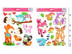 UNIPAP  Samolepící dekorace 10174 lesní zvířátka 33 x 29 cm