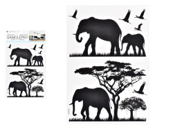 UNIPAP  Samolepící dekorace 10475 černá sloni 24 x 42 cm