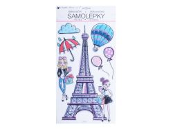 UNIPAP  Samolepící dekorace 15119 plastická s glitry 47 x 24 cm, Eiffelova věž