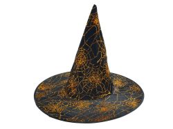 klobouk čarodějnický černo-zlatý 32x32cm 1042268