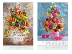 UNIPAP  kalendář 2023 nástěnný Flowers 1061342