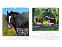 UNIPAP  kalendář 2024 nástěnný malý Horses 1061445