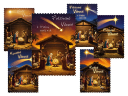 pohlednice vánoční 182 E výsek+UV+glitr 1240887