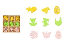 UNIPAP  dřevěné dekorace 3cm/27ks box XC20190791-8 mix 2221414