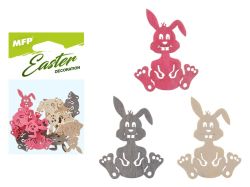 UNIPAP  dekorace zajíc barevný  12ks 4cm mix 2221440