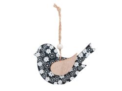 UNIPAP  záves dřevo ptáček 17x10cm/2ks černý 2221725